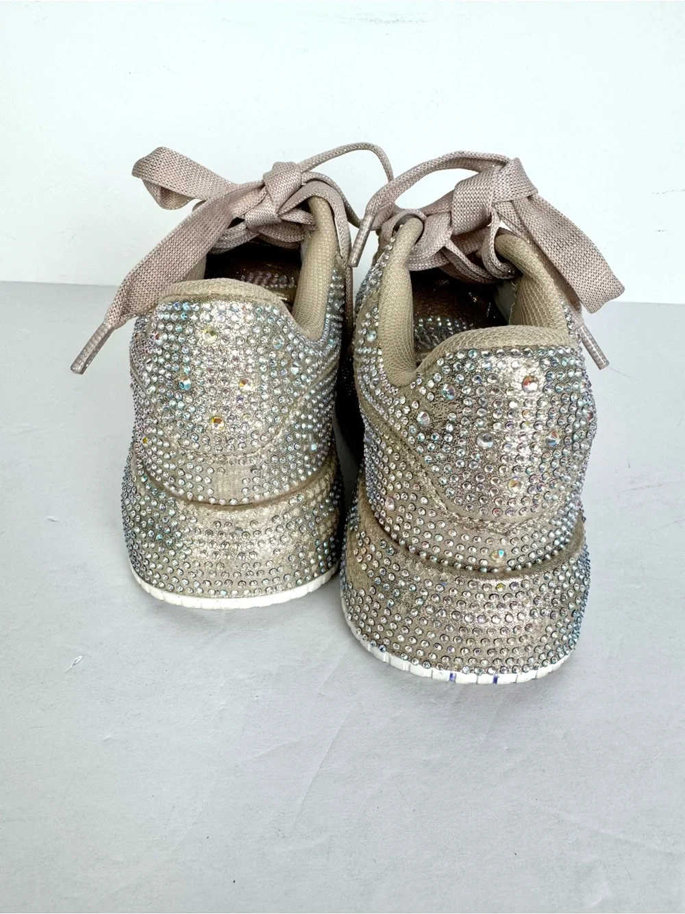 Link Champagne Colored Bedazzled Little Girl Platform Sneakers Size 13